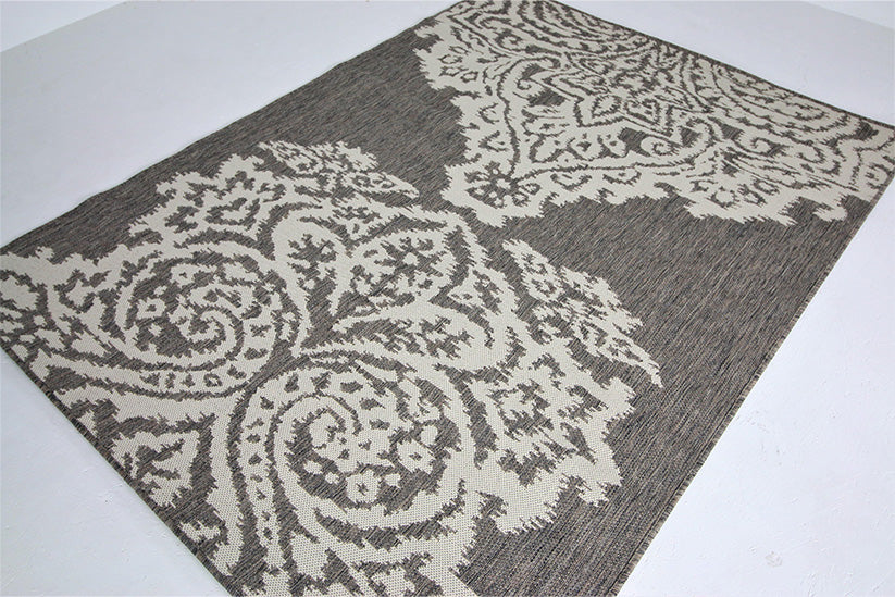 Jute Collection® Neutral Damask Design Jute Area Rug