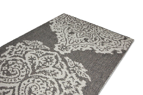 Jute Collection® Neutral Damask Design Jute Area Rug