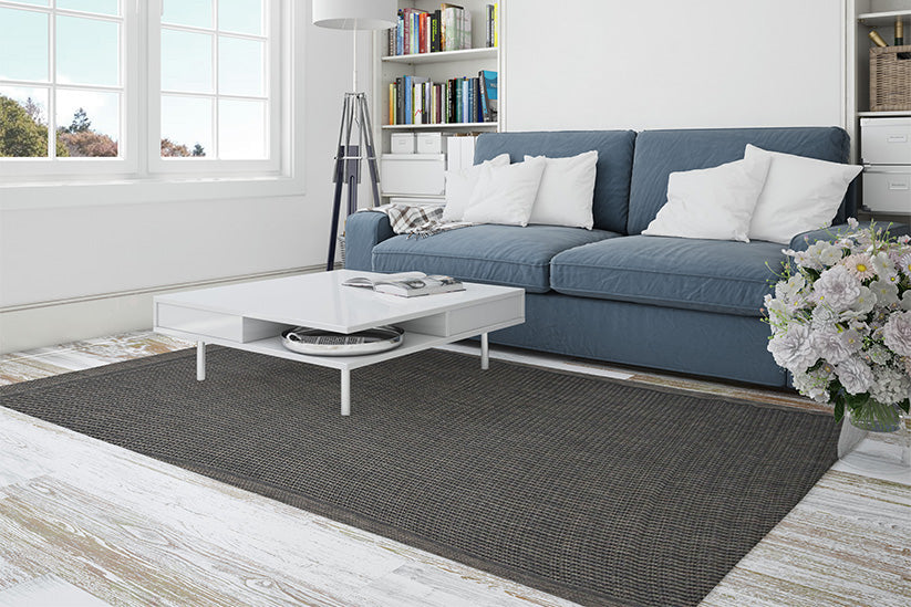 Jute Collection® Black Plain Design Jute Area Rug