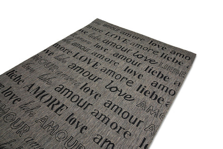 Jute Collection® Grey Love All-Over Design Jute Area Rug