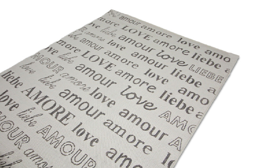 Jute Collection® Ivory Love All-Over Design Jute Area Rug