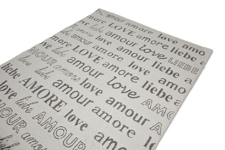 Jute Collection® Ivory Love All-Over Design Jute Area Rug
