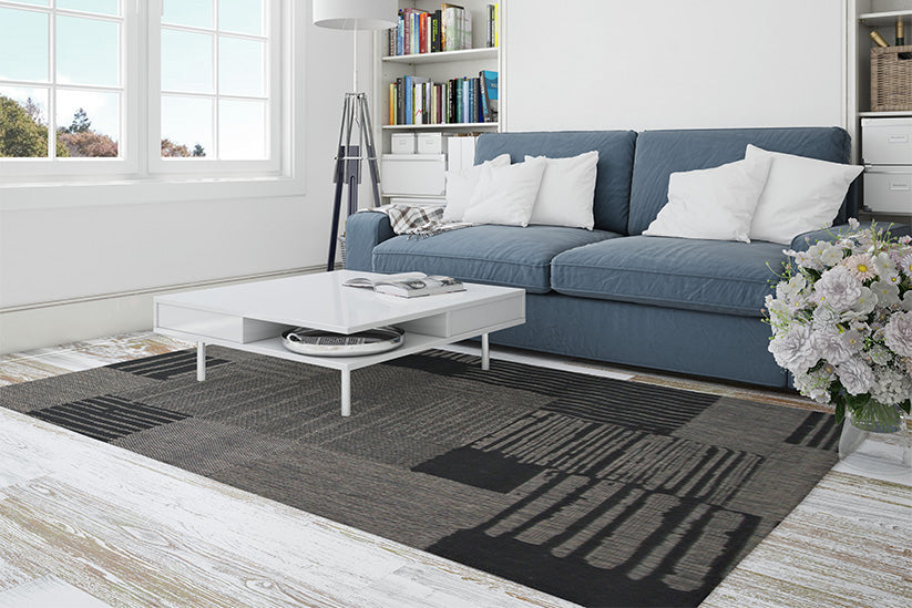 Jute Collection® Grey Modern Design Jute Area Rug