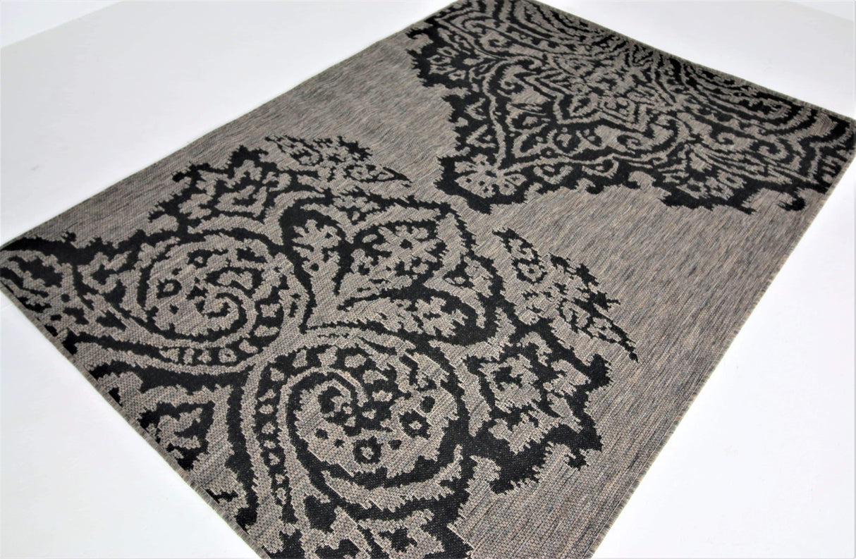 Jute Collection® Grey Damask Design Jute Area Rug - HomeLife Company