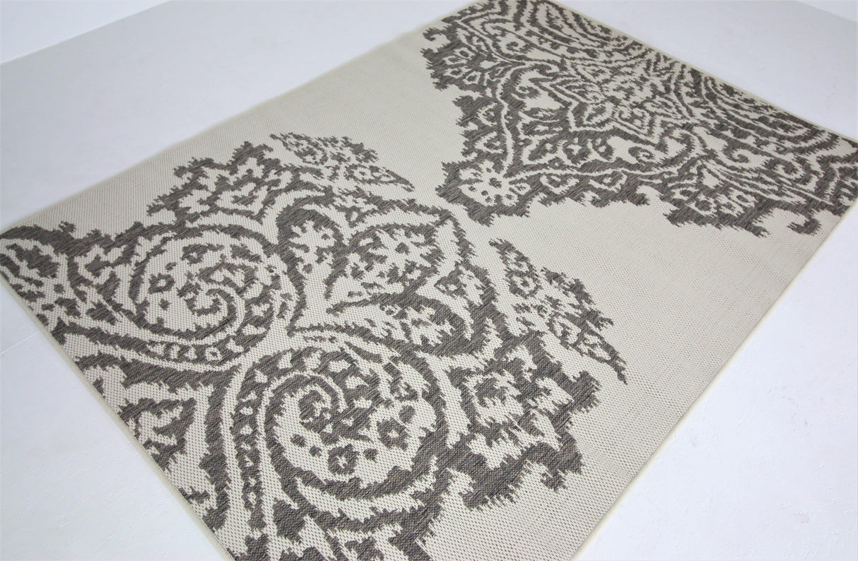 Jute Collection® Ivory Damask Design Jute Area Rug - HomeLife Company