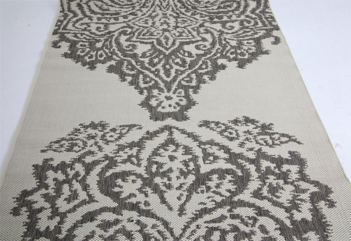 Jute Collection® Ivory Damask Design Jute Area Rug - HomeLife Company