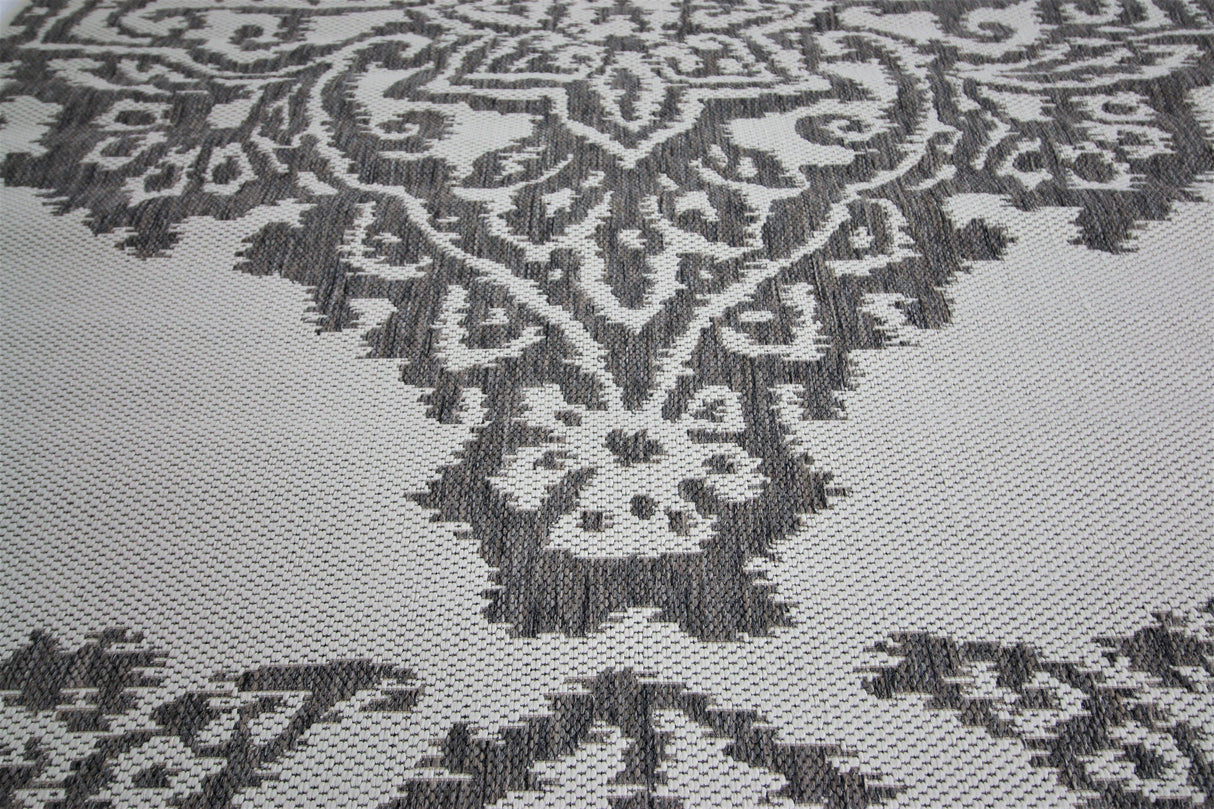 Jute Collection® Ivory Damask Design Jute Area Rug - HomeLife Company