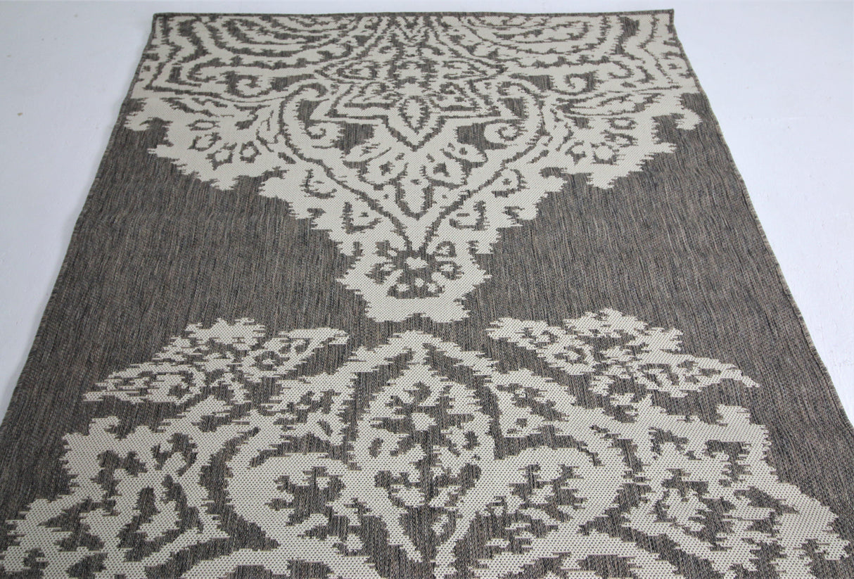 Jute Collection® Neutral Damask Design Jute Area Rug - HomeLife Company