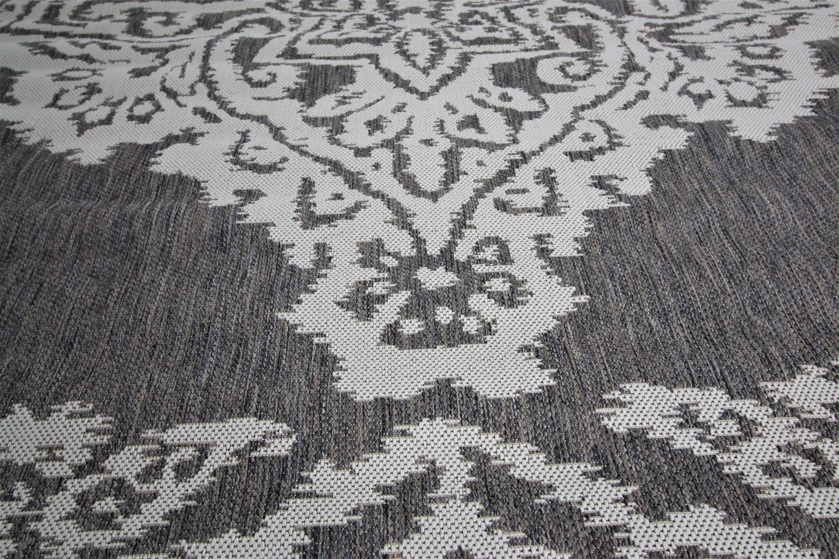 Jute Collection® Neutral Damask Design Jute Area Rug - HomeLife Company