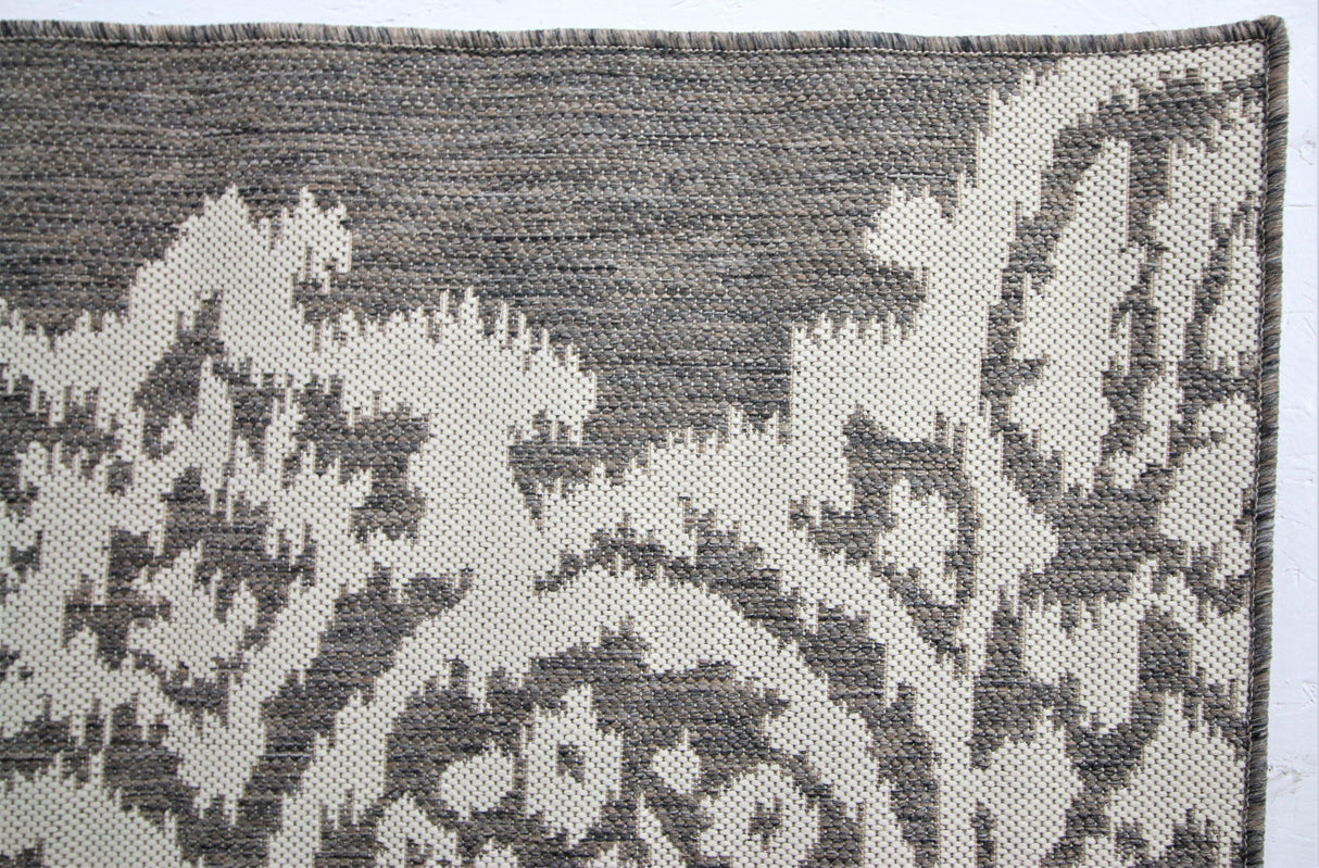 Jute Collection® Neutral Damask Design Jute Area Rug - HomeLife Company