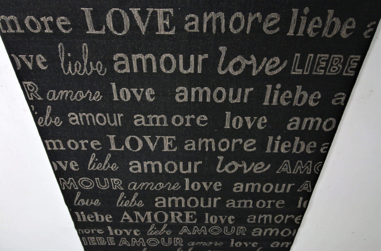 Jute Collection® Black Love All-Over Design Jute Area Rug - HomeLife Company