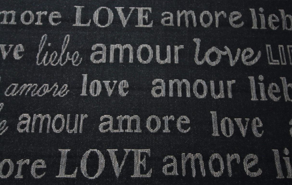 Jute Collection® Black Love All-Over Design Jute Area Rug - HomeLife Company