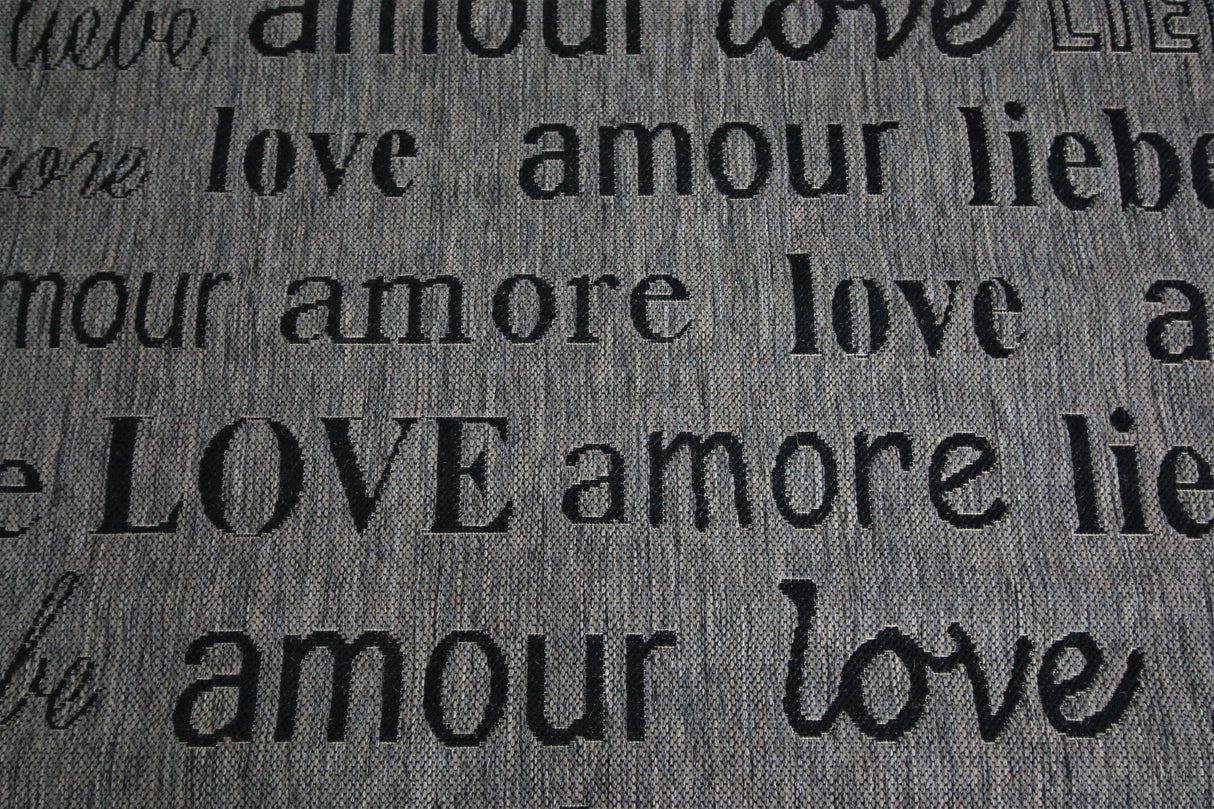 Jute Collection® Grey Love All-Over Design Jute Area Rug - HomeLife Company