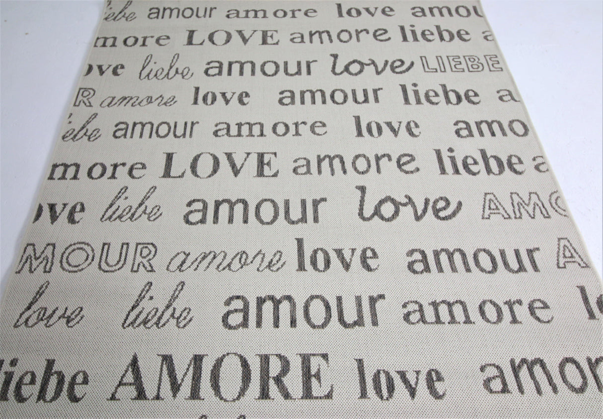 Jute Collection® Ivory Love All-Over Design Jute Area Rug - HomeLife Company