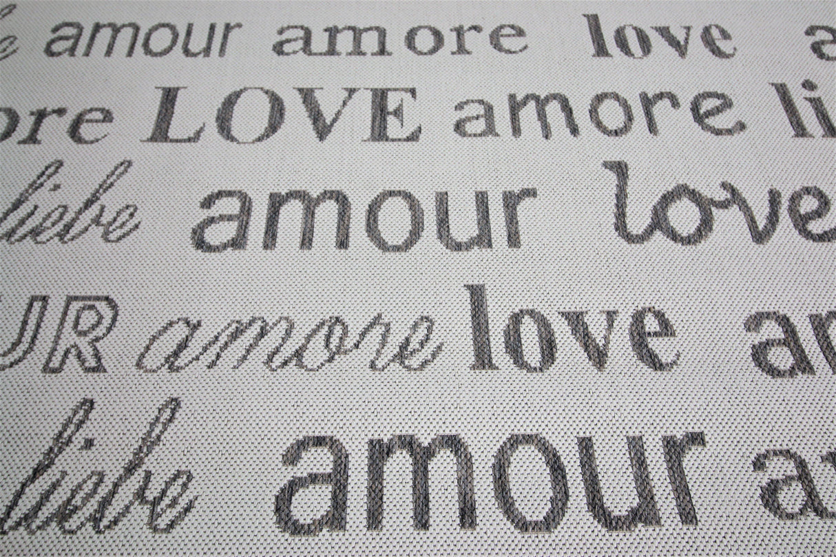 Jute Collection® Ivory Love All-Over Design Jute Area Rug - HomeLife Company