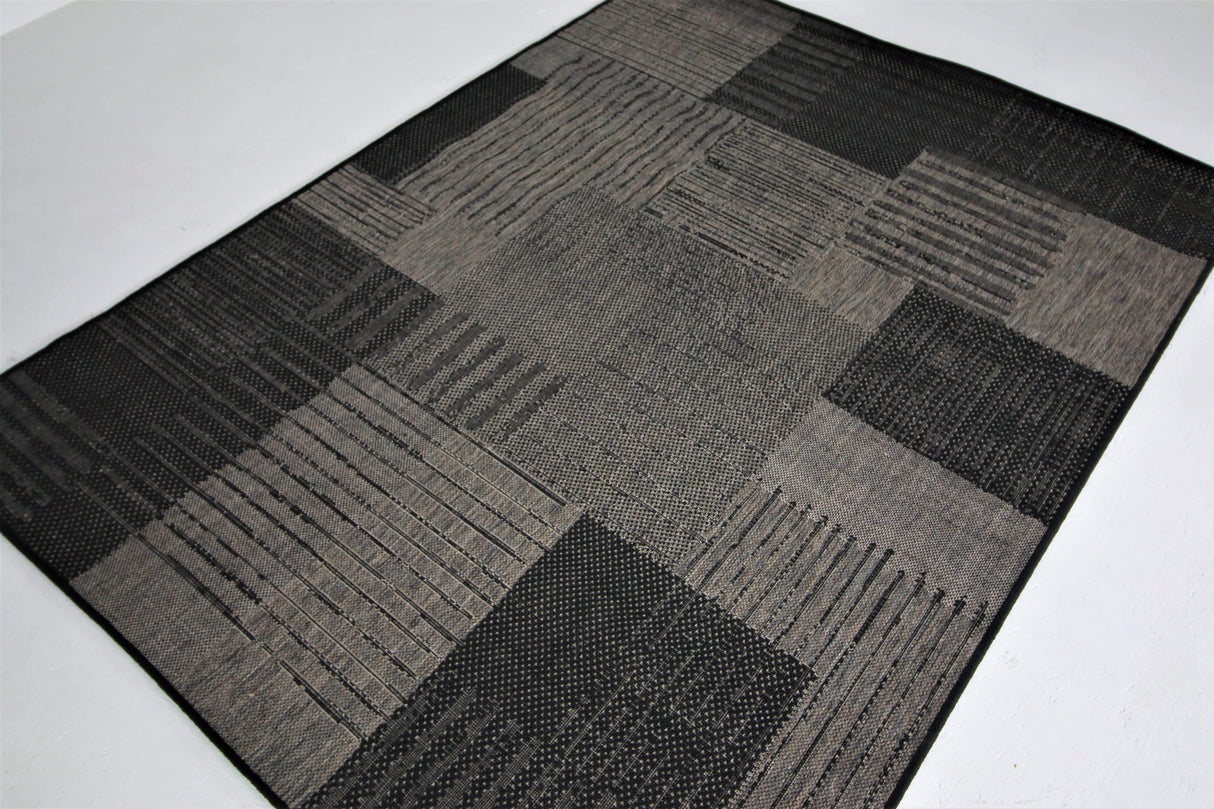 Jute Collection® Black Modern Design Jute Area Rug - HomeLife Company