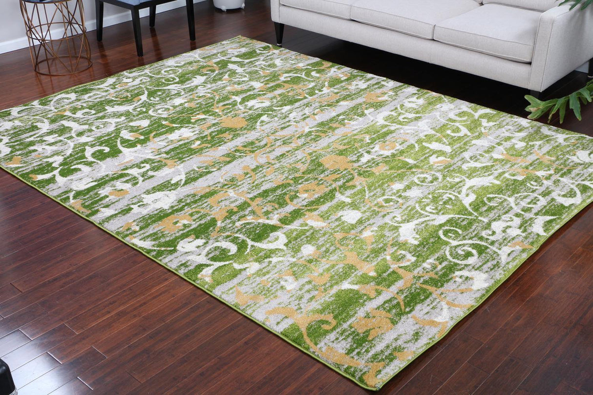 Paris Collection Oriental Cream Green Gold Area Rug - HomeLife Company