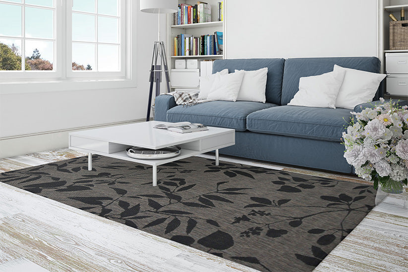Jute Collection® Grey Branches Design Jute Area Rug