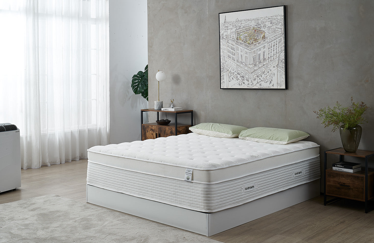 Smith & Oliver Oliver Smith - Organic Cotton - 10 Inch - Perfect Sleep - Comfort Plush Euro Pillow Top - Cool Memory Foam & Pocket Spring Mattress - Green Foam Certified - Queen