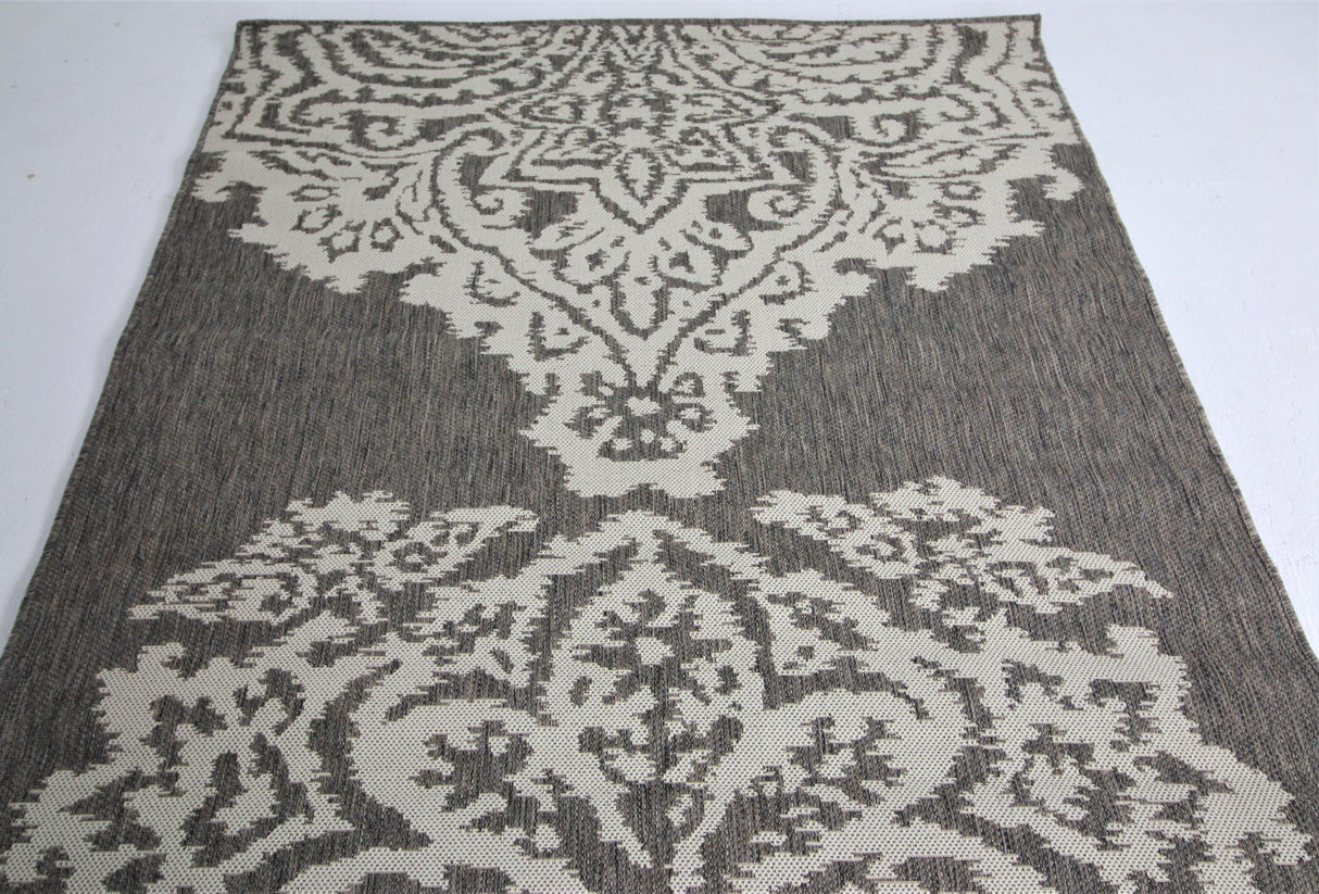 Jute Collection® Neutral Damask Design Jute Area Rug - HomeLife Company 