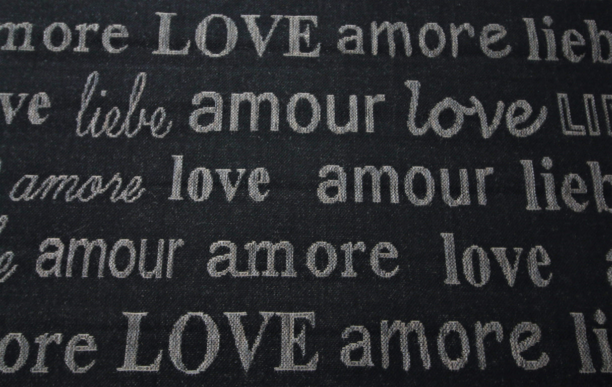 Jute Collection® Black Love All-Over Design Jute Area Rug - HomeLife Company 
